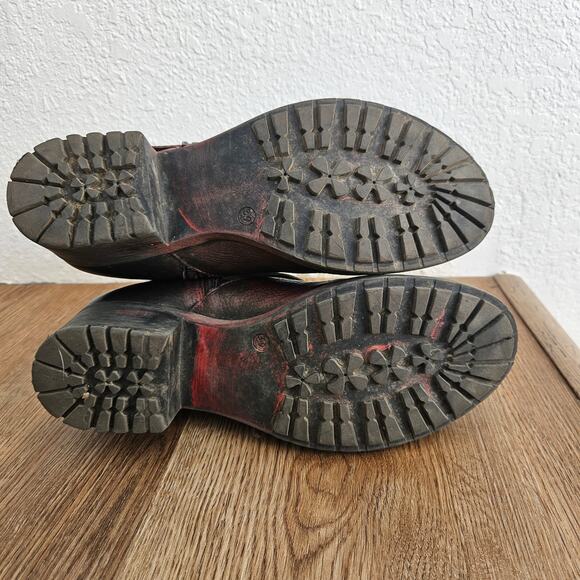 Eric Michael Distressed Booties Size 39 Brown Rustic Western Boot - Picture 5 of 8